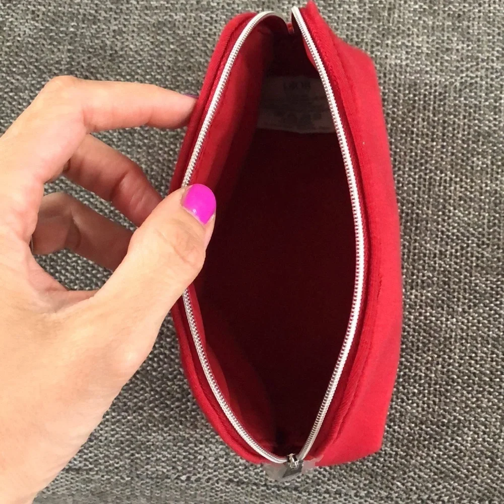 Dior Beauty Makeup Logo Small Luxury Pouch Gift Authentic Red - Picture 10 of 17